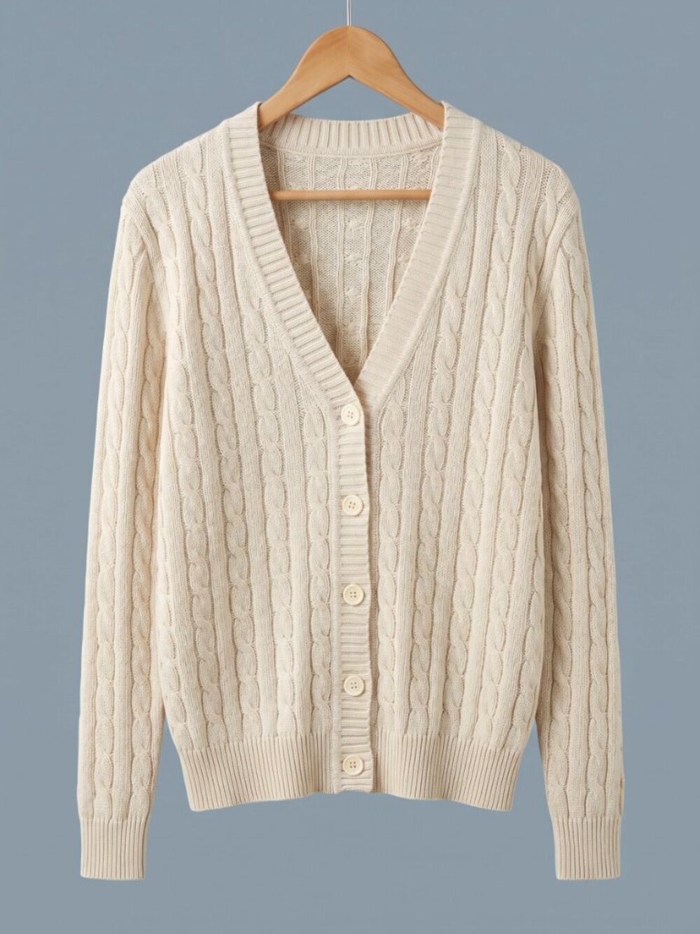 John Galt California Cream Cable Knit Cardigan One Size